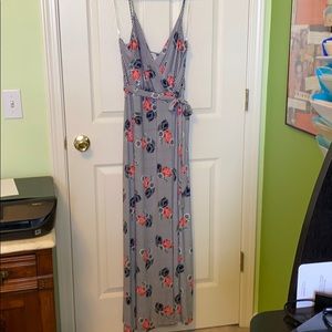 Long Maxi Floral/stripe Dress